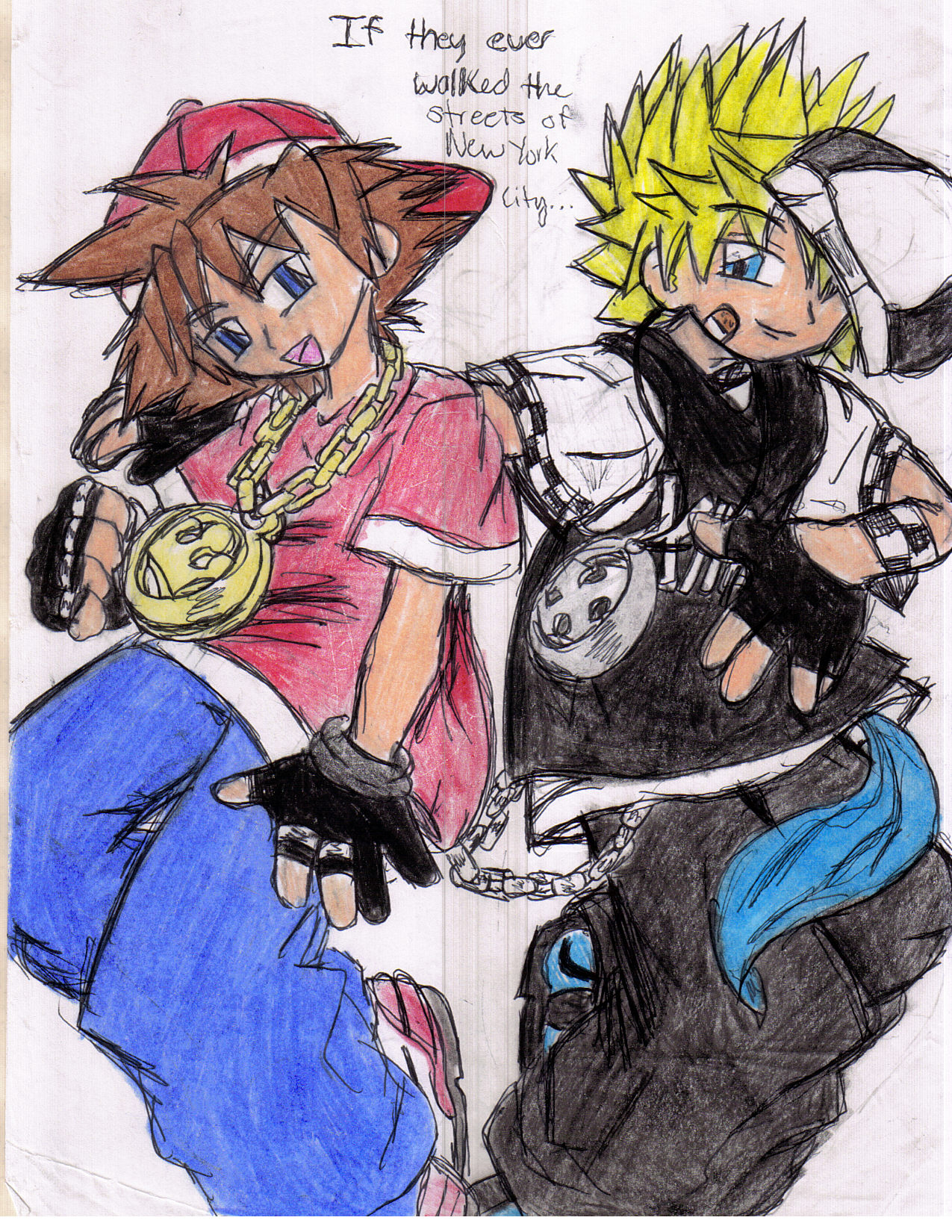 Ghetto Sora and Roxas by JBWinter