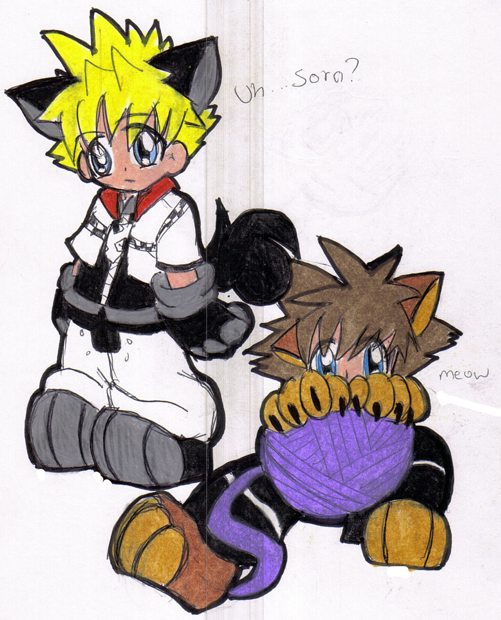 Kitty Sora and Roxas!!!! by JBWinter