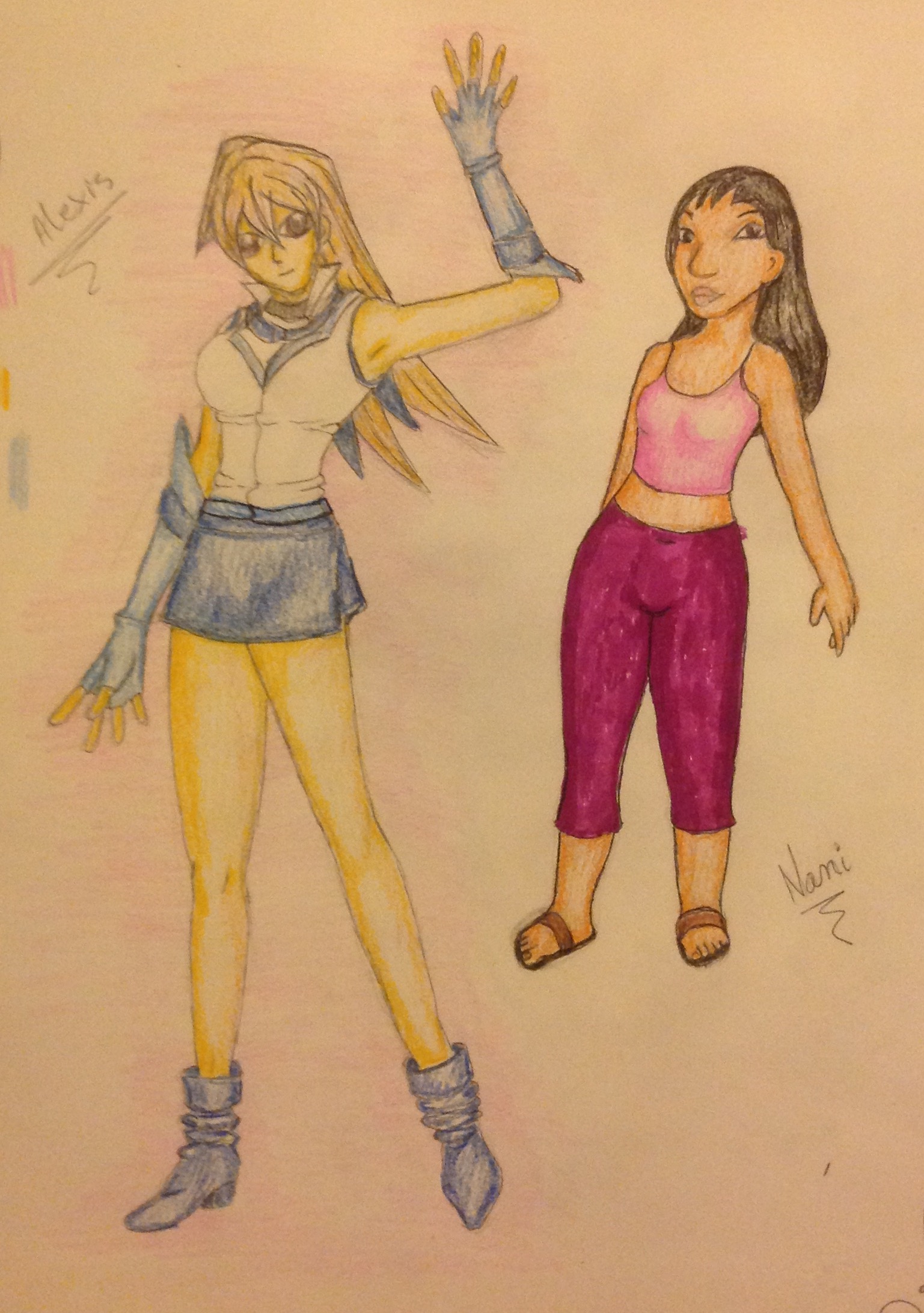 Nani and Alexis ref sketch colored by Jadis