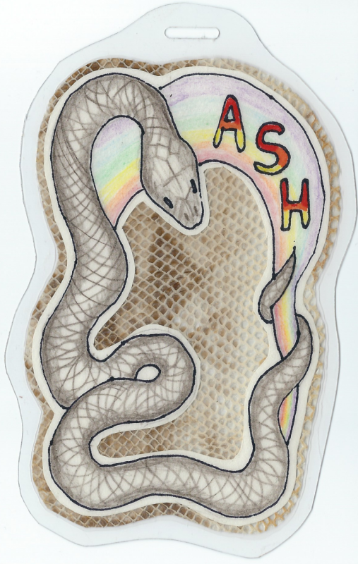 Ash snakeskin badge by Jadis