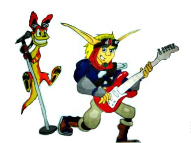 Jak and Daxter Rocking out *for Chibi Demon* by JakDepidtor