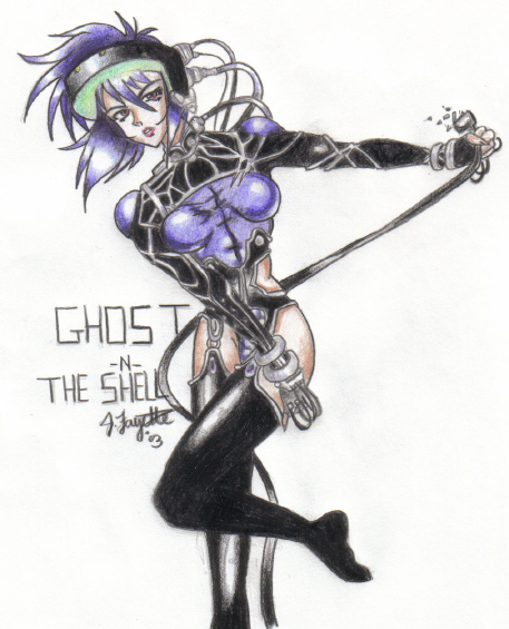 !!! Ghost in the Shell !!! Colored. by JarJarrBinx6