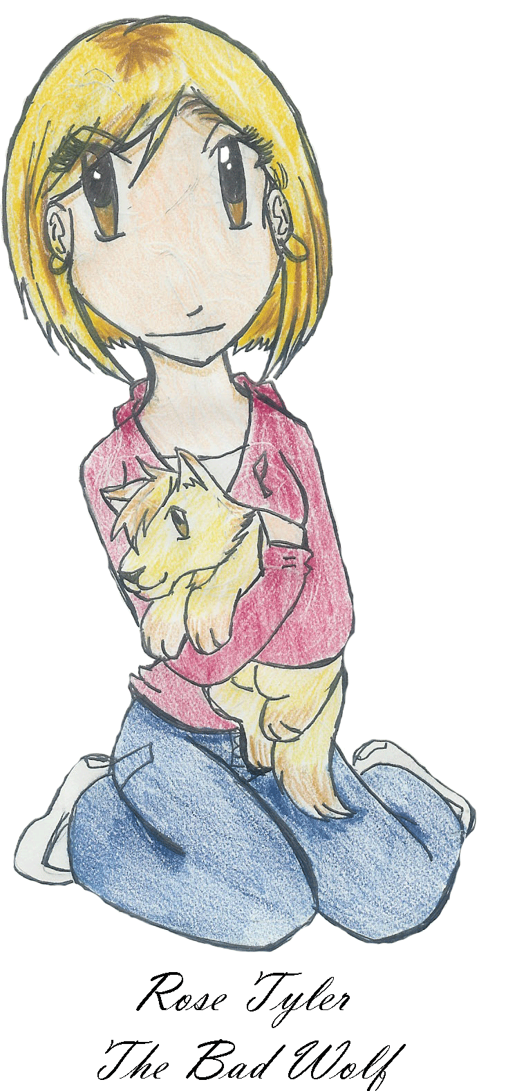 Rose Tyler and Wolf Cub by Jaselin