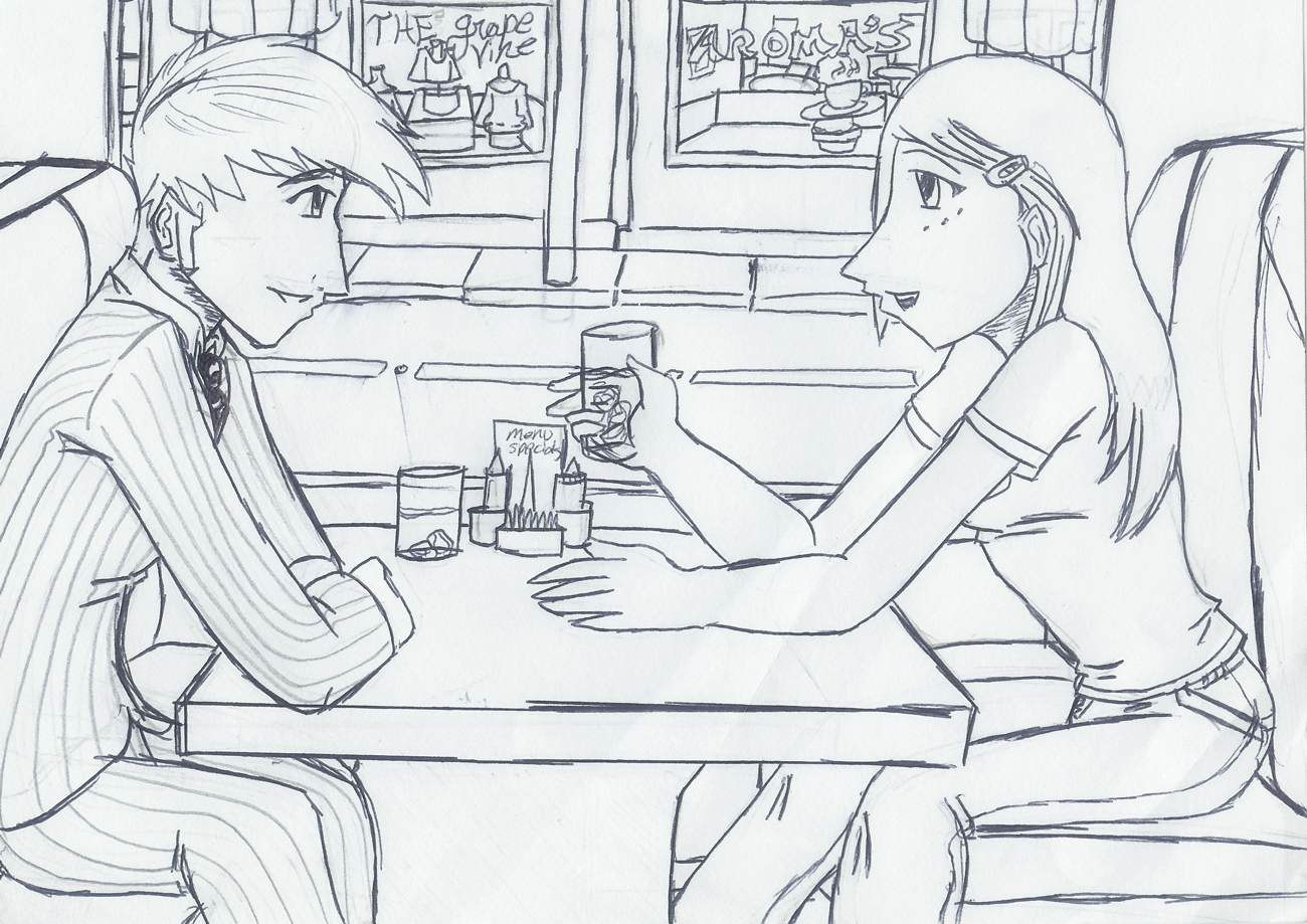 Ari and the Doctor at the Cafe by Jaselin