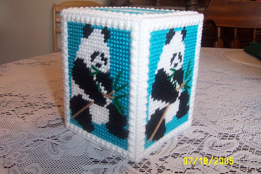 Panda Bear Tissue Box Cover by Jayde