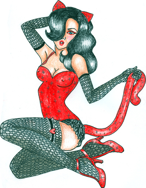 French kitty pinup by JennStrummer