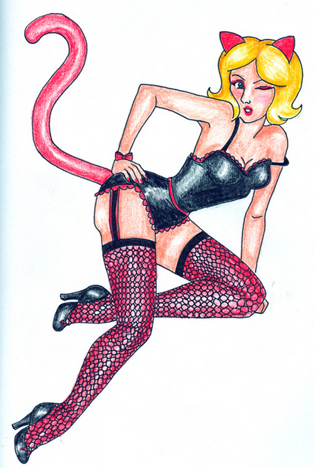 French kitty pinup #2 by JennStrummer