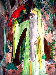 Merlin in the Forest by Jessea