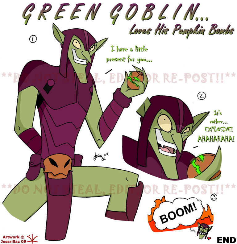 Green Goblin Loves His Pumpkin Bombs by Jessrillaz