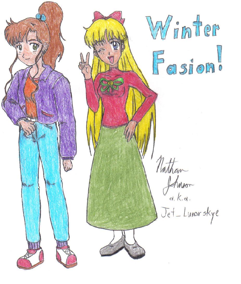 Mina and Lita's winter fashion by Jet_lunarskye