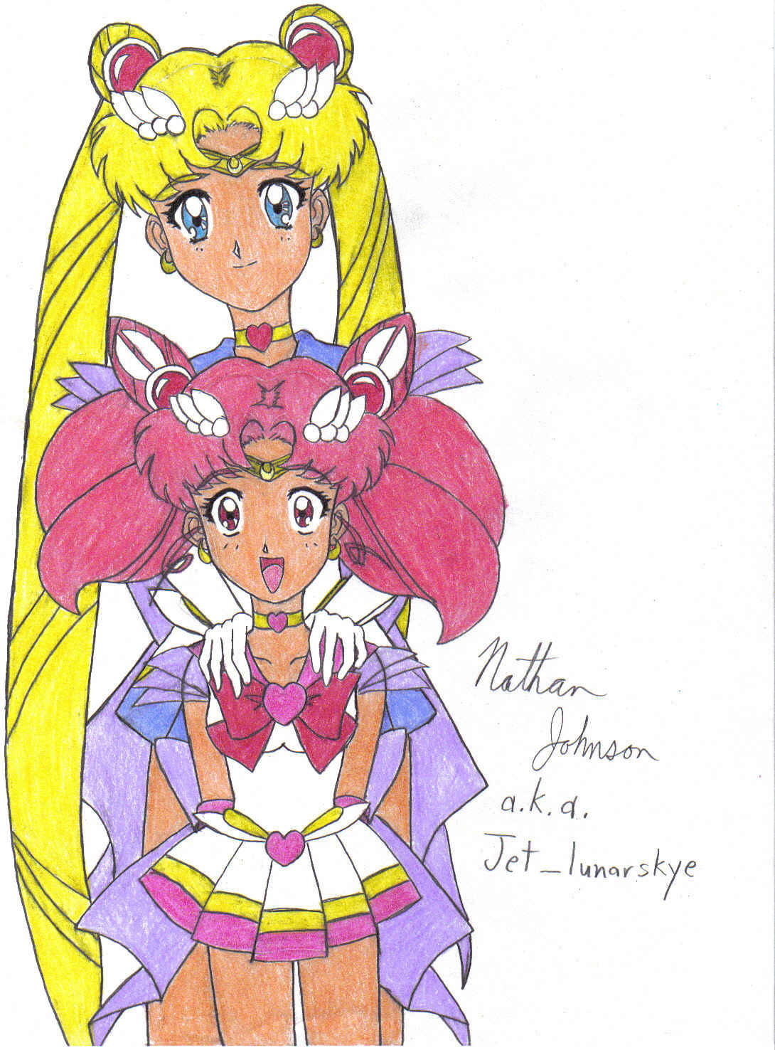 Sailor Moon and Chibi Moon smile!! by Jet_lunarskye