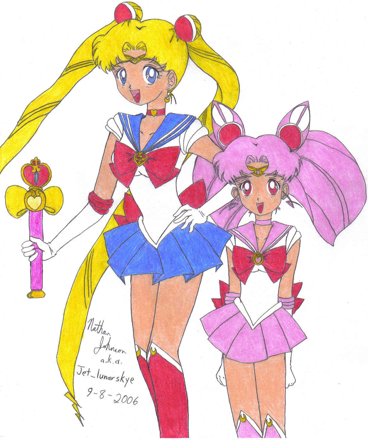 Sailor Moon S: Sailor Moon and Chibimoon by Jet_lunarskye