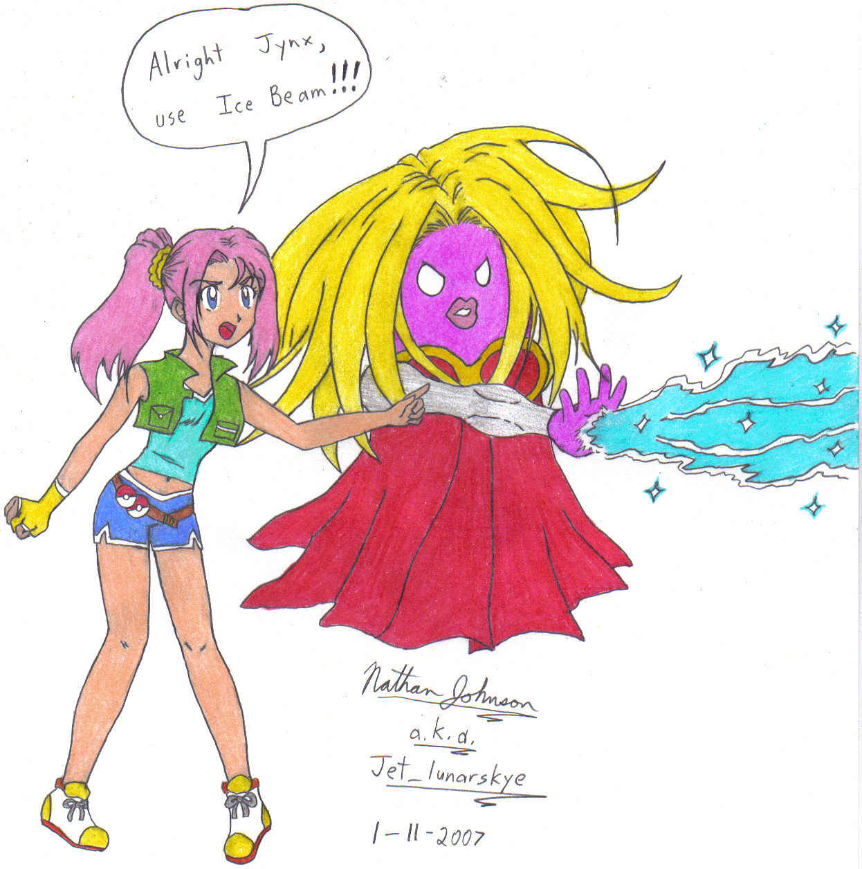 Original character Caroline and her Jynx by Jet_lunarskye