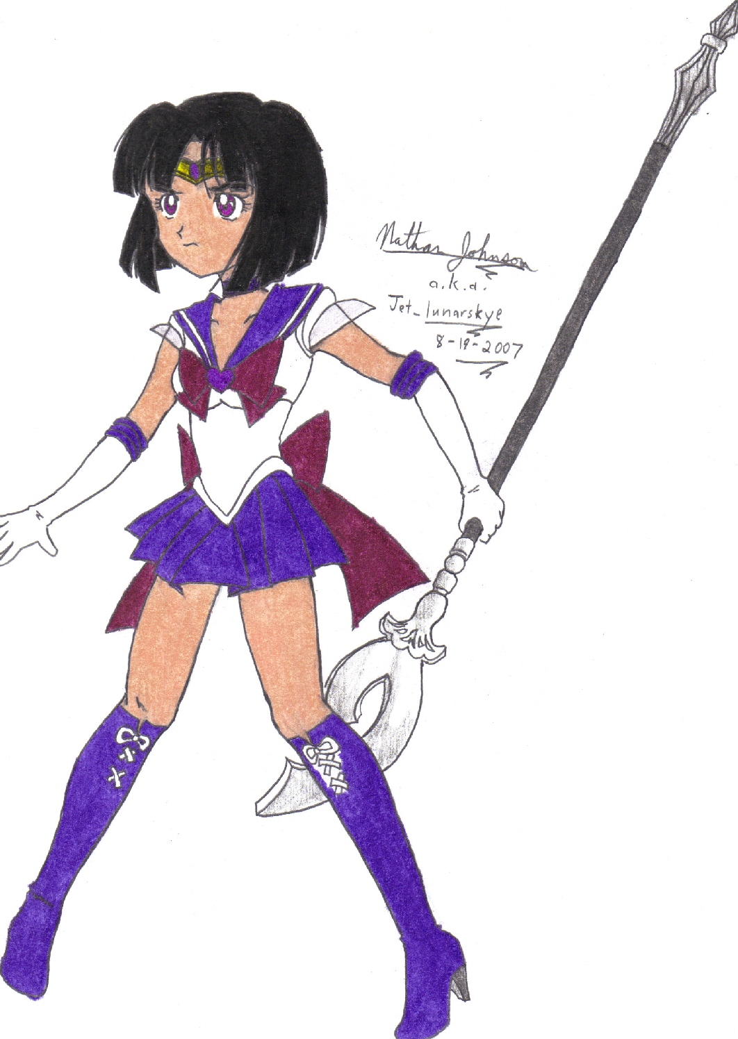 Sailor Saturn with glaive by Jet_lunarskye