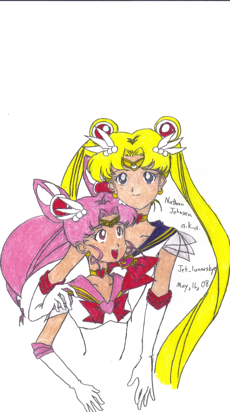 Super Sailor Moon with Chibimoon by Jet_lunarskye