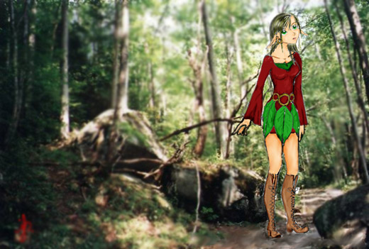 An Elf...in a forest by JewelHutch