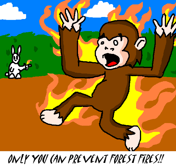 Monkey on fire sticker by Jianaki