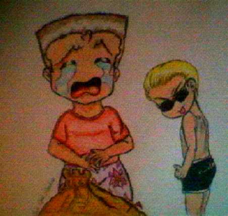 Chibi  Chris and Wesker at the beach by Jill_V