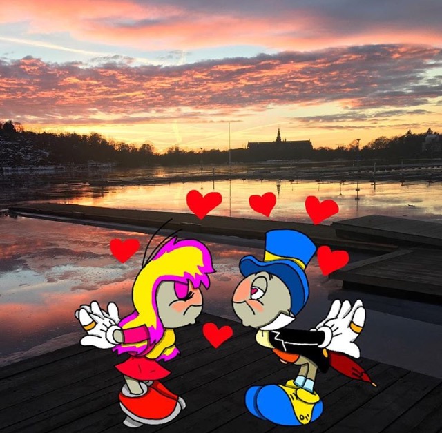 kiss under the sunset by JiminyandJennifercricket