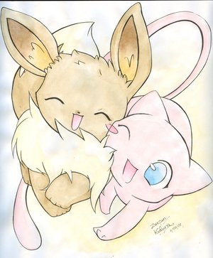 Evee and Mew by John488