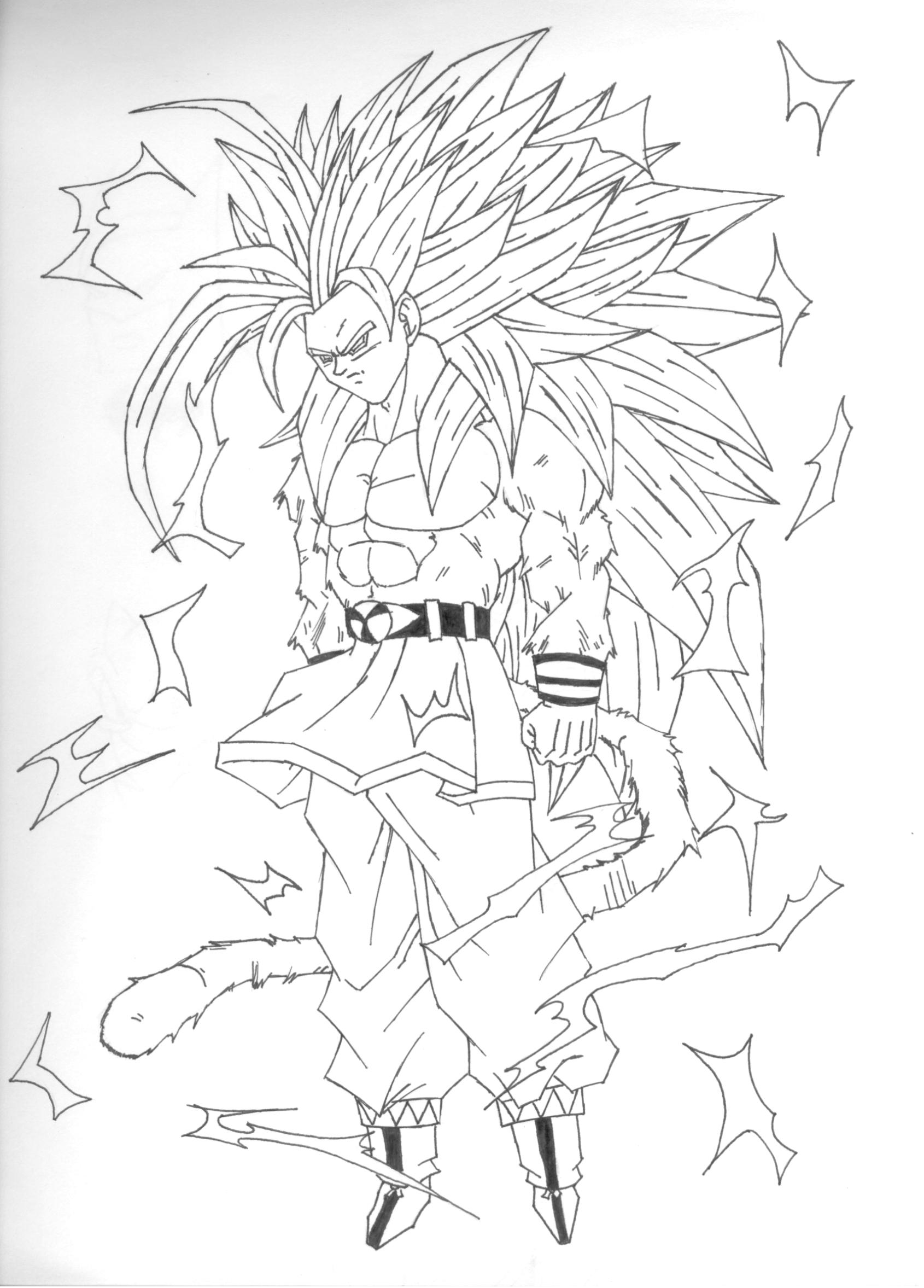 Ssj5 Goku drawing!!