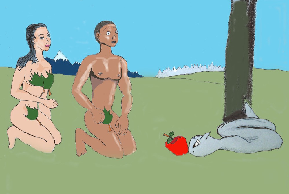 Mewtwo Tempts Adam & Eve by Jones_Lee