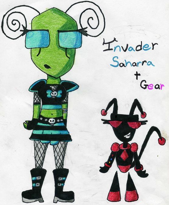 Invader Saharra and Gear by JoyKaiba