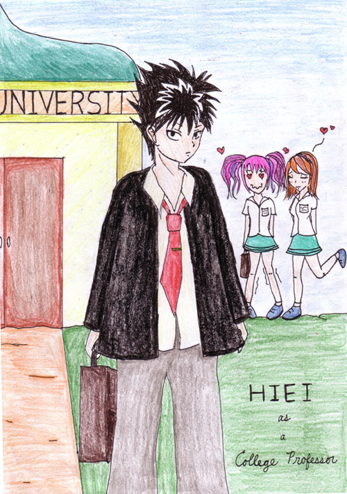 Hiei as College Professor by Joycethemonster