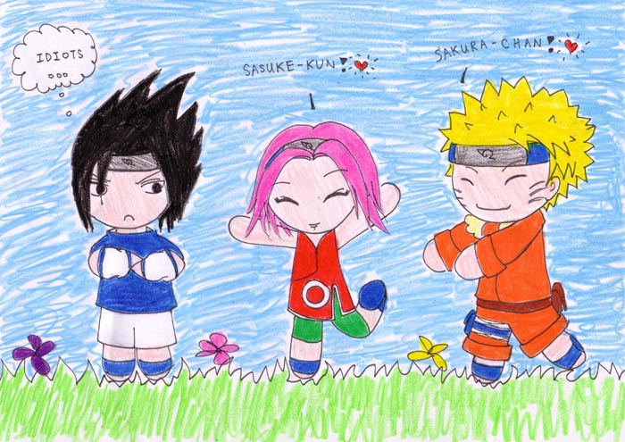 Chibi Sasuke, Sakura, and Naruto by Joycethemonster