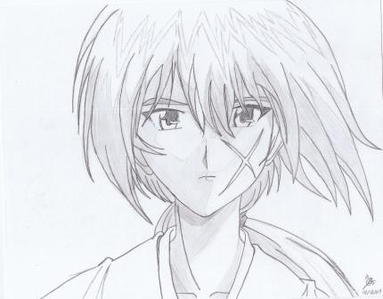 Kenshin sketch by Jr_the_Red_Dragon