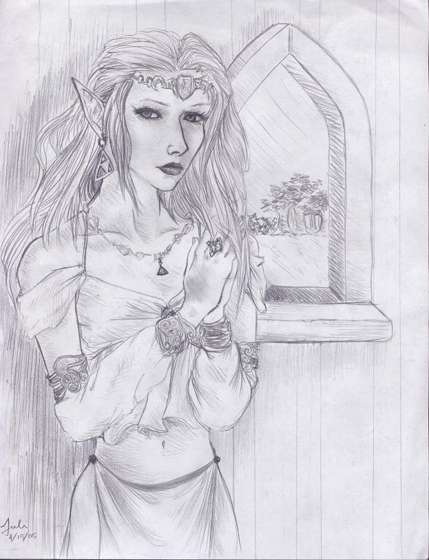 Zelda at the Castle Window by Juli