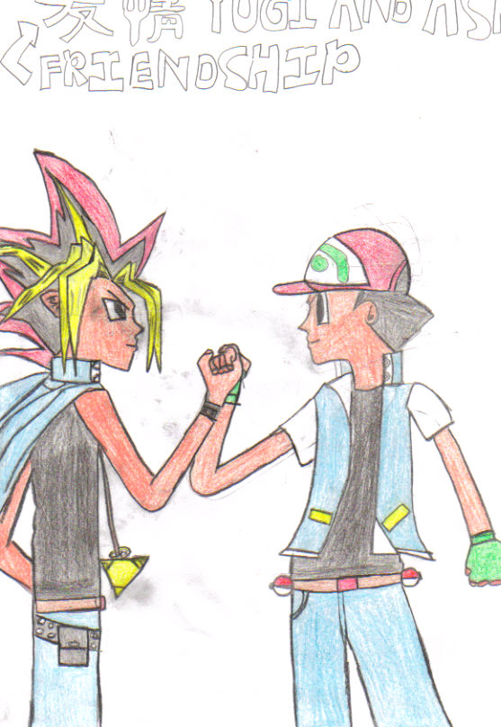 Yugi and Ash Friend by Just_A_Artist