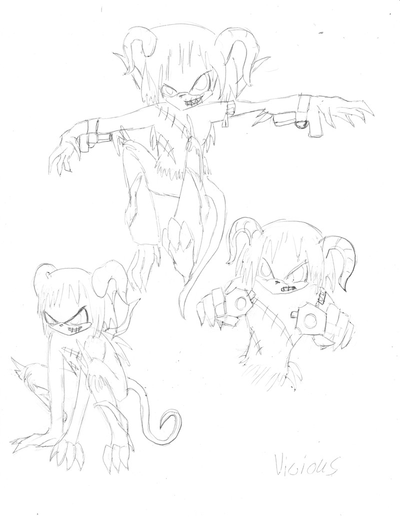 New Character Sketches: Vicious by JustaMetalSonicFan1