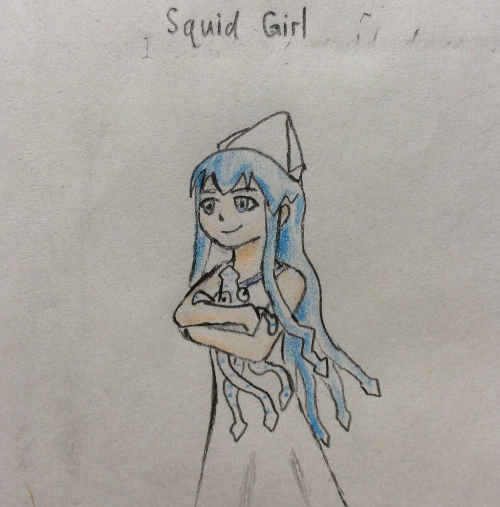 Squid Girl holding a squid by Justinnator6