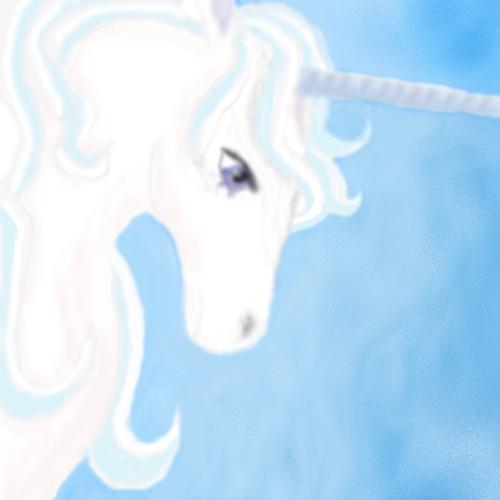 Unicorn in an Aura of Blue by jadeflower82