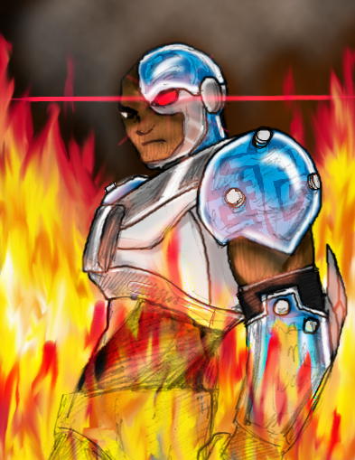 Blue Flame - Cyborg - the Heat of the Fire by jameson9101322