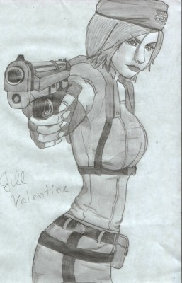 Jill with a gun (from Remake) by jill-valentine