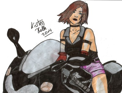 Jill with a motorbike by jill-valentine