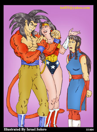 alpha: Goku, Wonder Woman and Chi Chi by jira