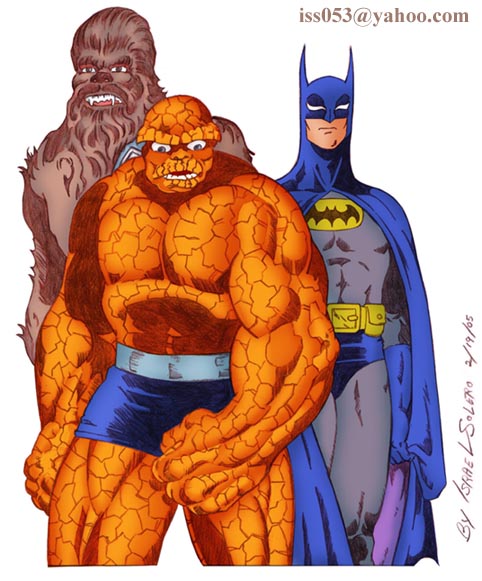 alpha: The Thing, Batman and Chewbacca colored by jira
