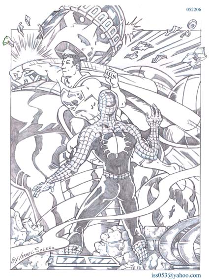 Spiderman & Superman (Pencil) by jira