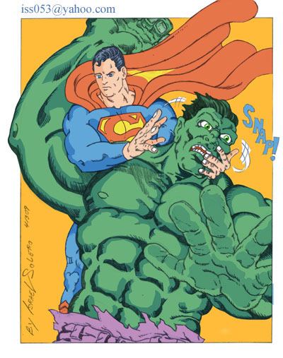 alpha: Superman Breaks Hulk (clr) by jira