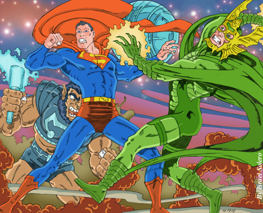alpha: Kalibak/Mantis Attack Superman (clr) by jira
