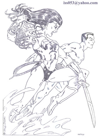 alpha: Wonder Woman & Sub-Mariner (pencil) by jira