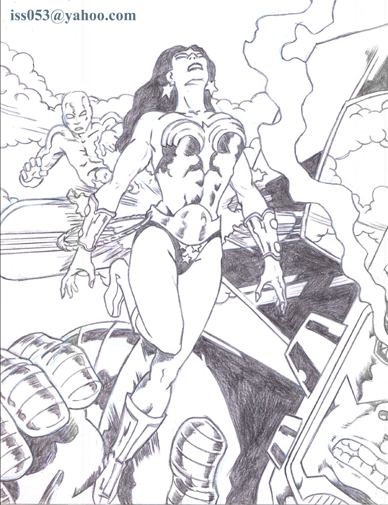 alpha: Silver Surfer & Galactus vs. Wonder Woman (pencil) by jira