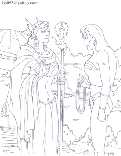 alpha: Queen Hippolyta & Wonder Woman (pencil) by jira