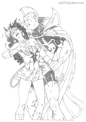 alpha: Gladiator manhandles Wonder Woman (sketch) by jira