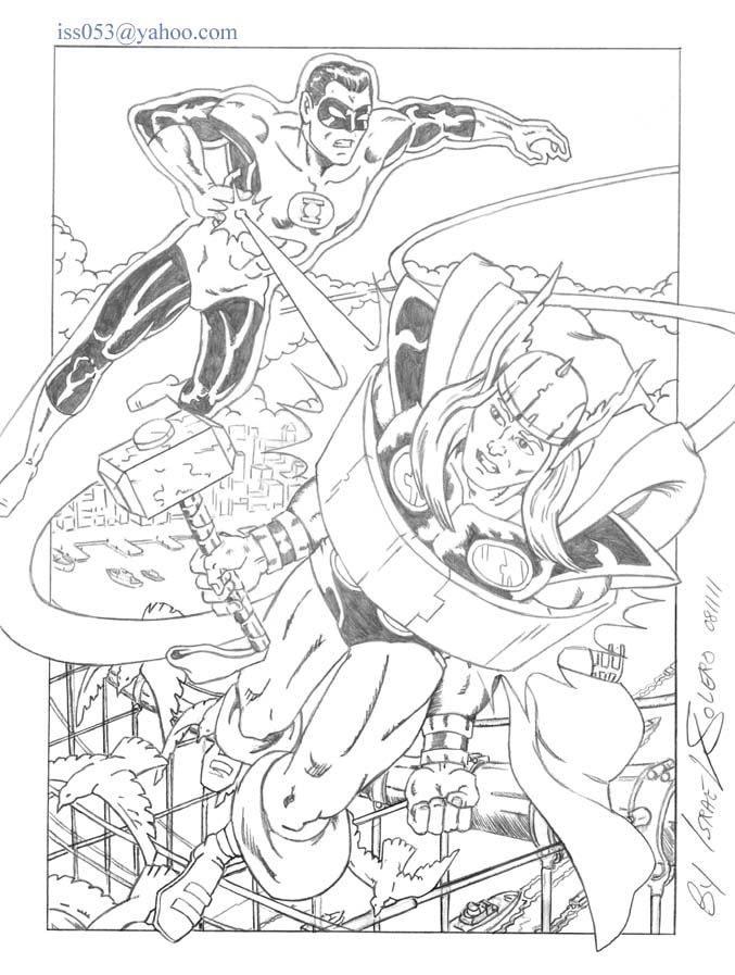 alpha: Green Lantern (Hal Jordan) vs Thor by jira