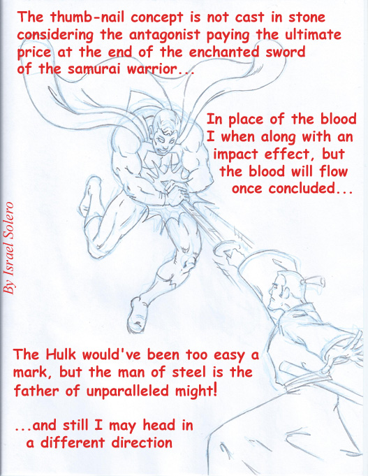 alpha: Samurai Jack vs. Superman (layout) by jira