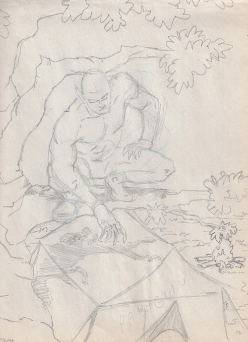alpha: Guy on a tree limb (doodle) by jira